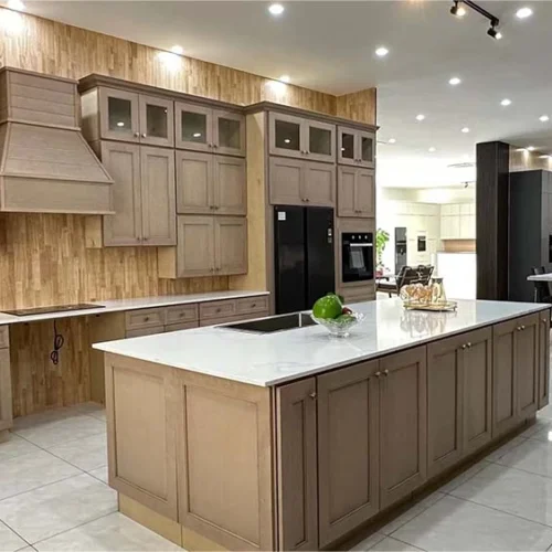 A new colored wood grain kitchen cabinet,kitchen cabinet colors 2024
